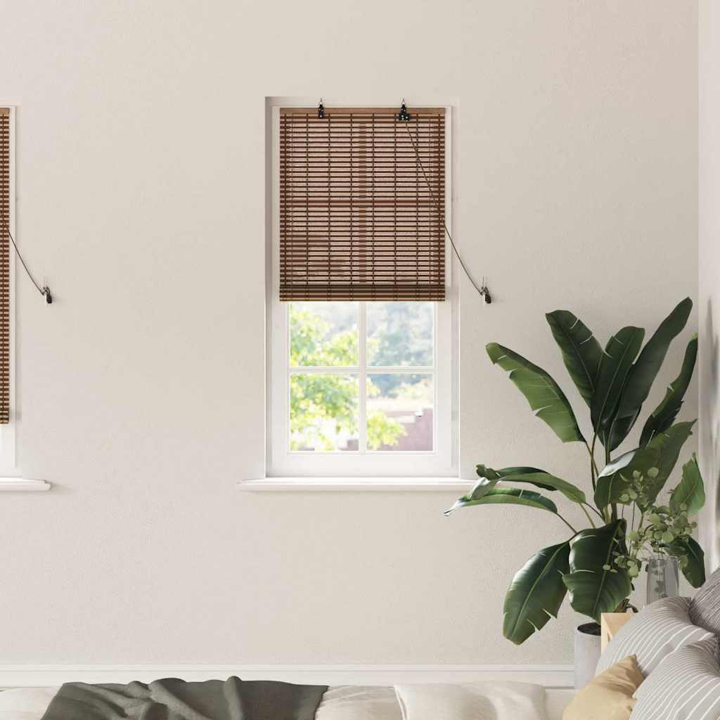 Window Blind Geometric Brown 60 x 220 cm Bamboo